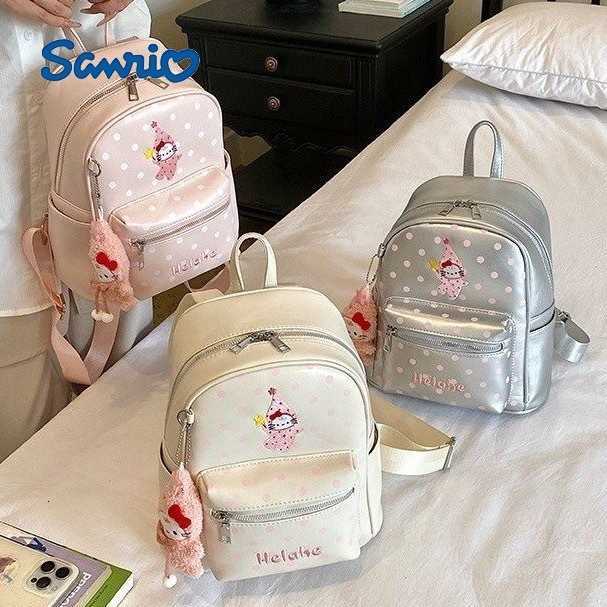 Sanrio Backpacks Korean-style cartoon Hello Kitty polka dot backpack large capacity fashionable and cute tote bag casual student backpack L2609232IW