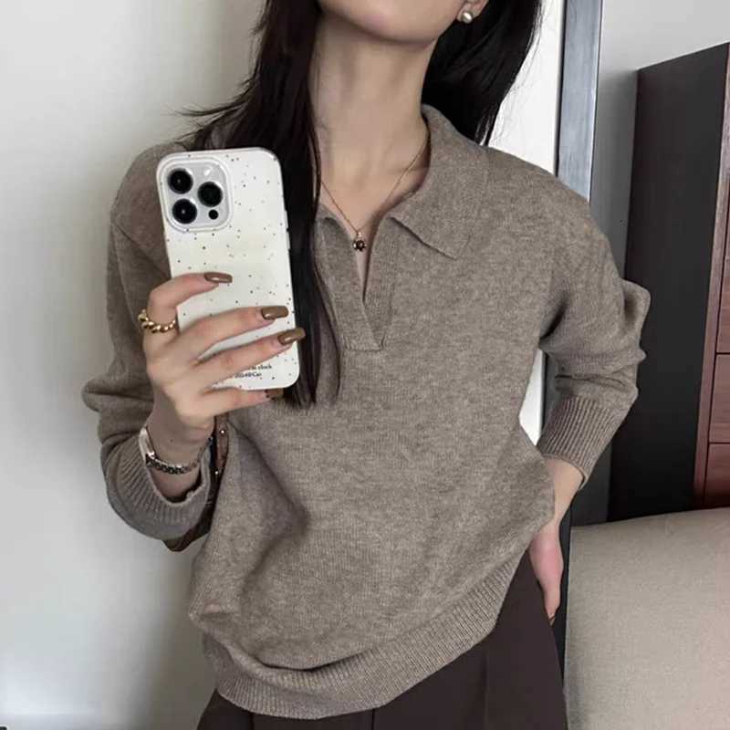 Women's Sweaters Womens Cashmere Pullover Sweater Autumn Winter Knitted V-Neck Loose Tops Basic Versatile Blouse Casual Wear Women's Sweat