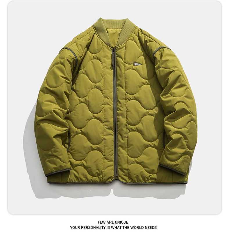 Men's Down Parkas American Down Baseball Parka Men's Windproof Jacket Autumn and Winter Retro Style Cotton Jacket New Thickened Versatile