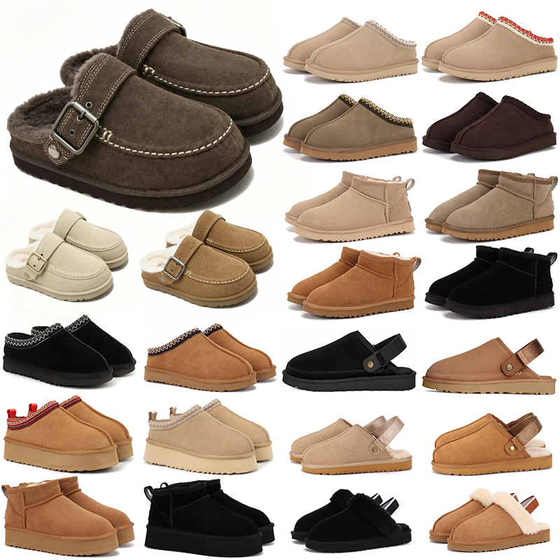 Designer australia ugggoldenstar clogs womens boot Slippers Tazz tasman Furr Slides Shearling Mules Women fluffy Slipper Suede Upper Comfort Winter