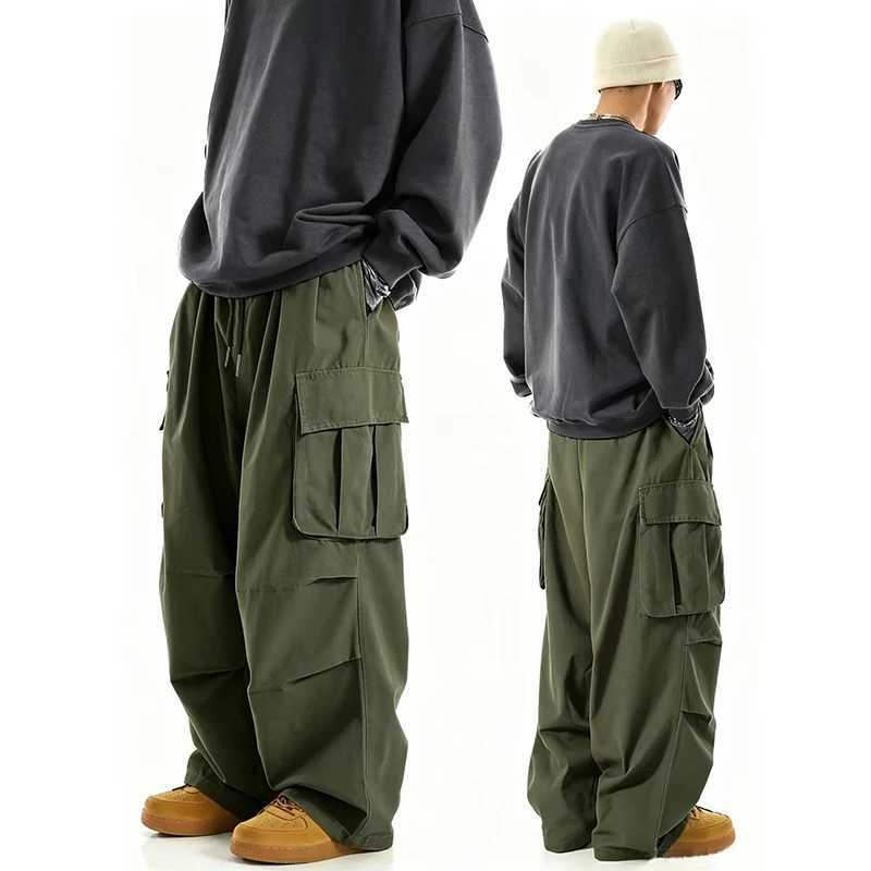 American Style Hiphop Streetwear Pants Men Trendy Wide-Leg Sweatpant Woman Lightweight Cargo Trousers Multi-pocket Casual Pant S260923Q0BG