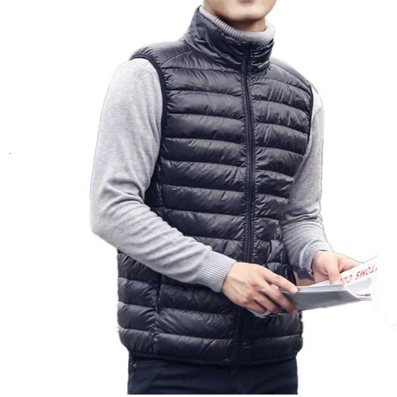Men's Down Parkas Men's Sleeveless Puffer Jackets Fashion Brand Men Down Vest Coats New Winter Casual Lightweight Down Duck Vest Coats Mal