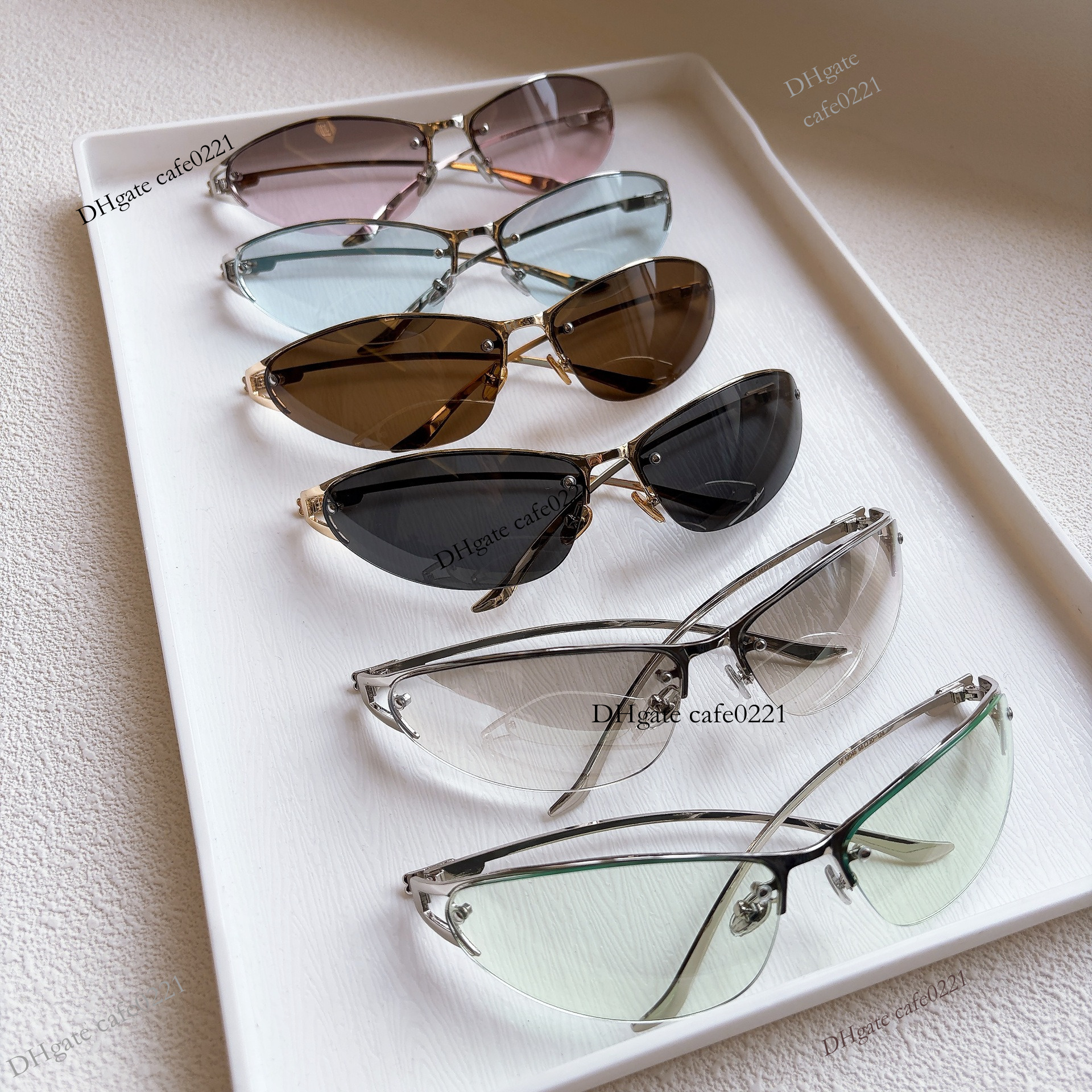 2026 New Fashion Sunglasses Designer Sunglasses French Retro Y2K Millennium Hot Girl Sunglasses For Women Men Frameless Tech Inspired Niche Sun Glas