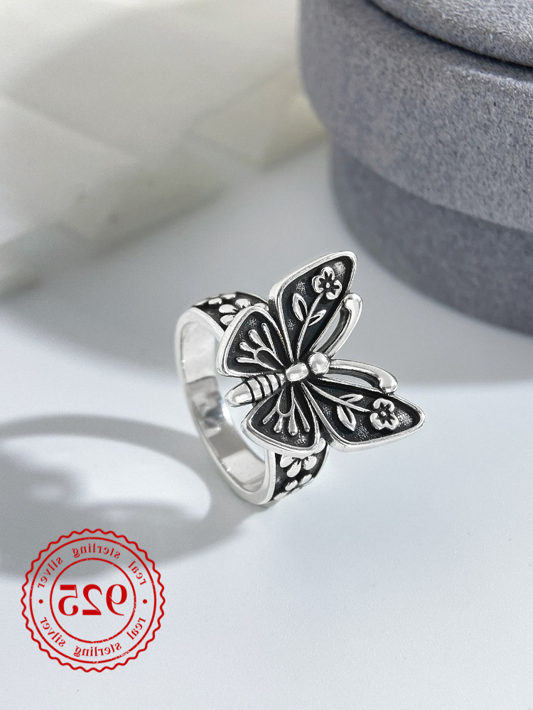 925 Sterling Silver Vintage Butterfly Rings for Women Anniversary Engagement Wedding High Quality Fine Jewelry Gift