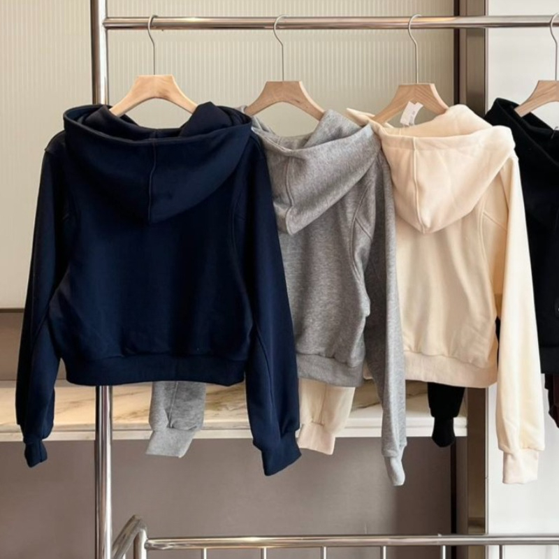 Sweats à capuche de créateurs Femmes Yoga Muse Cropped Full-Zip Hoody Jogger Blazer Knit Casual Fitness Pilates Tenues Studio à la rue au salon S