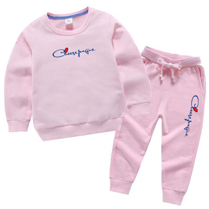 Printemps automne bébé fille vêtements enfants garçons marque lettre impression pantalon 2 pièces/ensembles enfant en bas âge décontracté 100% co
