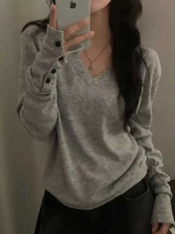 Women's Sweaters Korean Style Women's Soft Knitted Long Sleeve Top Fashionable Versatile Design Inner And Outer Wear Elegant Spring New Ar