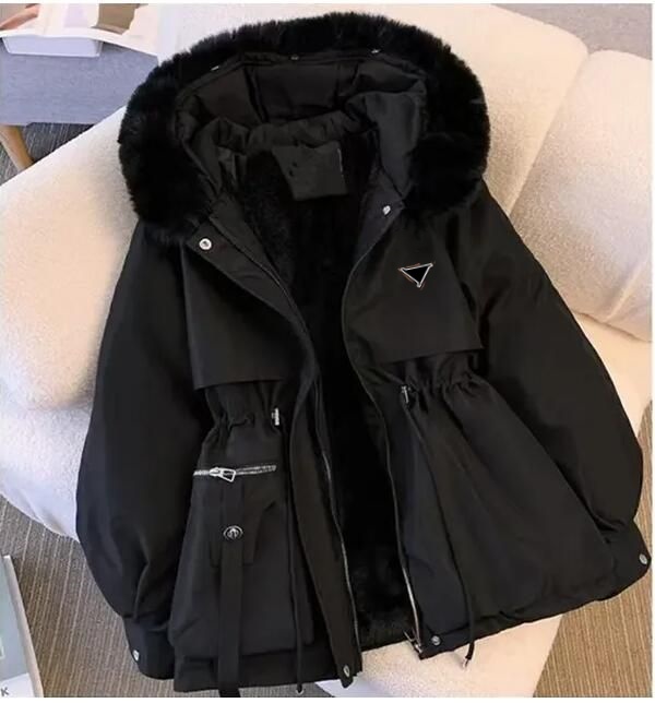 Winter Jacket Women Down Parkas Jackets Womens Large Collar Parisian Designer jacket women Fox Fur Thickened Parka Fashion Body Warm Waist Hooded Co