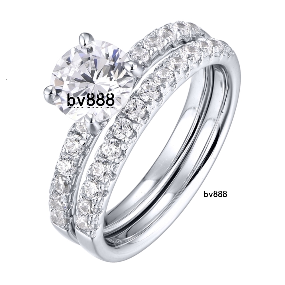 Moissanite Engagement Ring Fine Jewelry 925 Sterling Silver Rhodium Plated Ring Zircon Lovers Wedding Ring Stacking