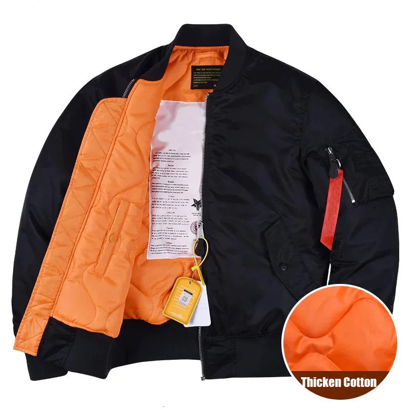 MA1 Bomber Jacket Mens Thickened Cotton Pad Coat Autumn and Winter Baseball Uniform Coat for Men 260922