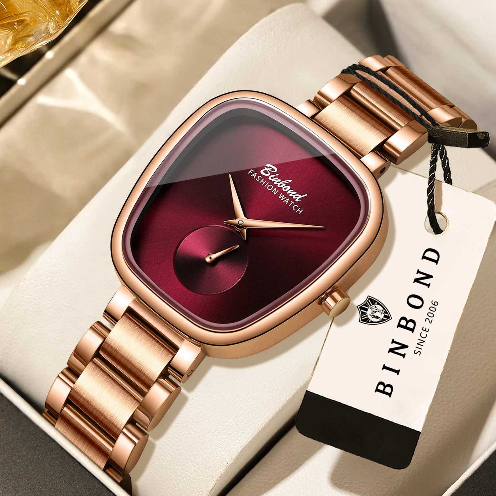 Women's Watches BINBOND Simple Quartz Watches For Women Luxury Precise Luminous Waterproof Elegant Women's Watch Casual Sturdy Stainless R