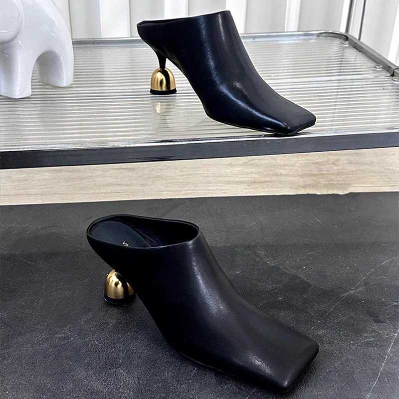 Wine Dress ed Shoes Square es and Slippers for Wen in Summer 2025 New Style for Wearing Half Drag High H for Wen J260922