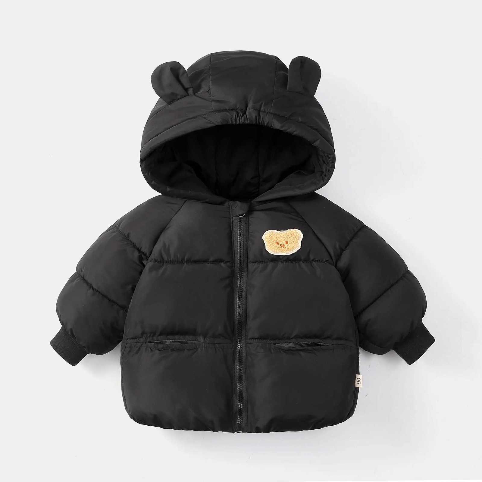 Clothing Sets New 2025 Baby Boys Girls Hooded Zipper Cartoon Bear Down Jackets Children's Winter Cotton-padded Thicken Warm Coat Outerwear X260