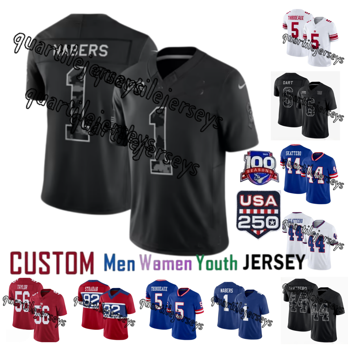 Cam Skattebo Football Jersey Jaxson Dart abdul carter GiantsJersey Arvell Reese Malik Nabers Jameis Winston Odell Beckham Jr New York city ny Giants