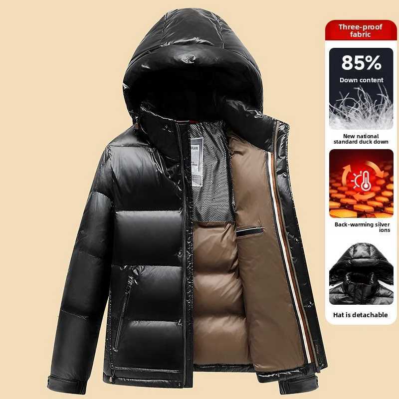 Men's Down Parkas 2025 Winter New Men's Hooded Down Jacket with Duck Down Content of 90% and Thickened Velvet for Warmth for Middle aged a