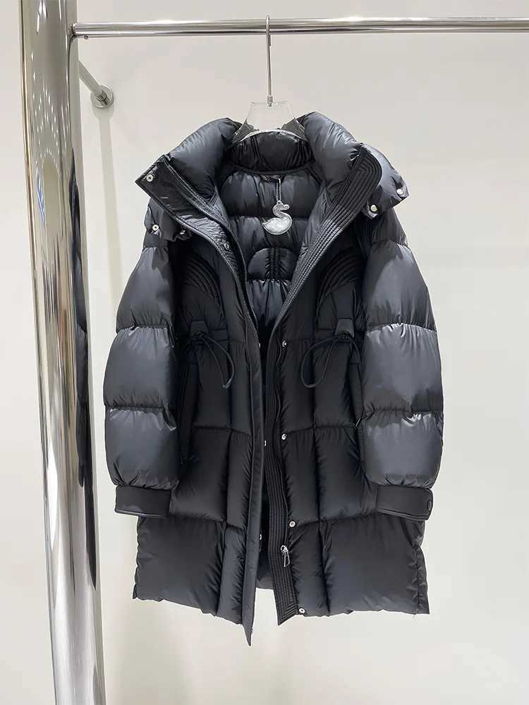2024 Winter New Women's Down Jacket Loose Commuting Casual Hooded White Down Jacket Hooded Buttons Female R300 M260922