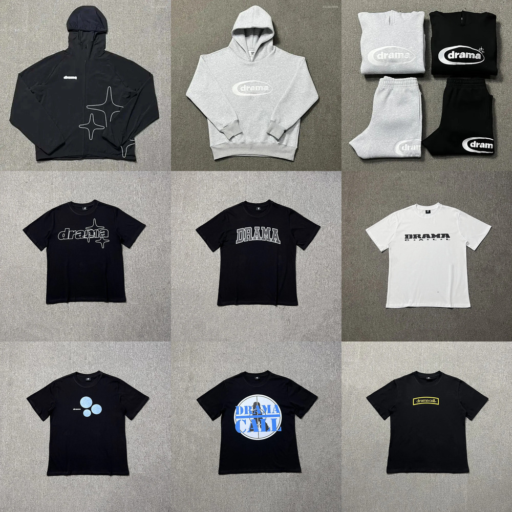 Dram Jumpers Designer Mens Hoodies High Street Trendy Drama Call Hooded Sweatshirt Casual Embroidery Quality Big Pocket Loose Fce S Xl Pullover