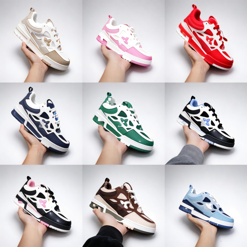 Designer unisexe bas en cuir baskets mode rétro chaussures de skate décontractées semelle en caoutchouc antidérapante chaussures de rue