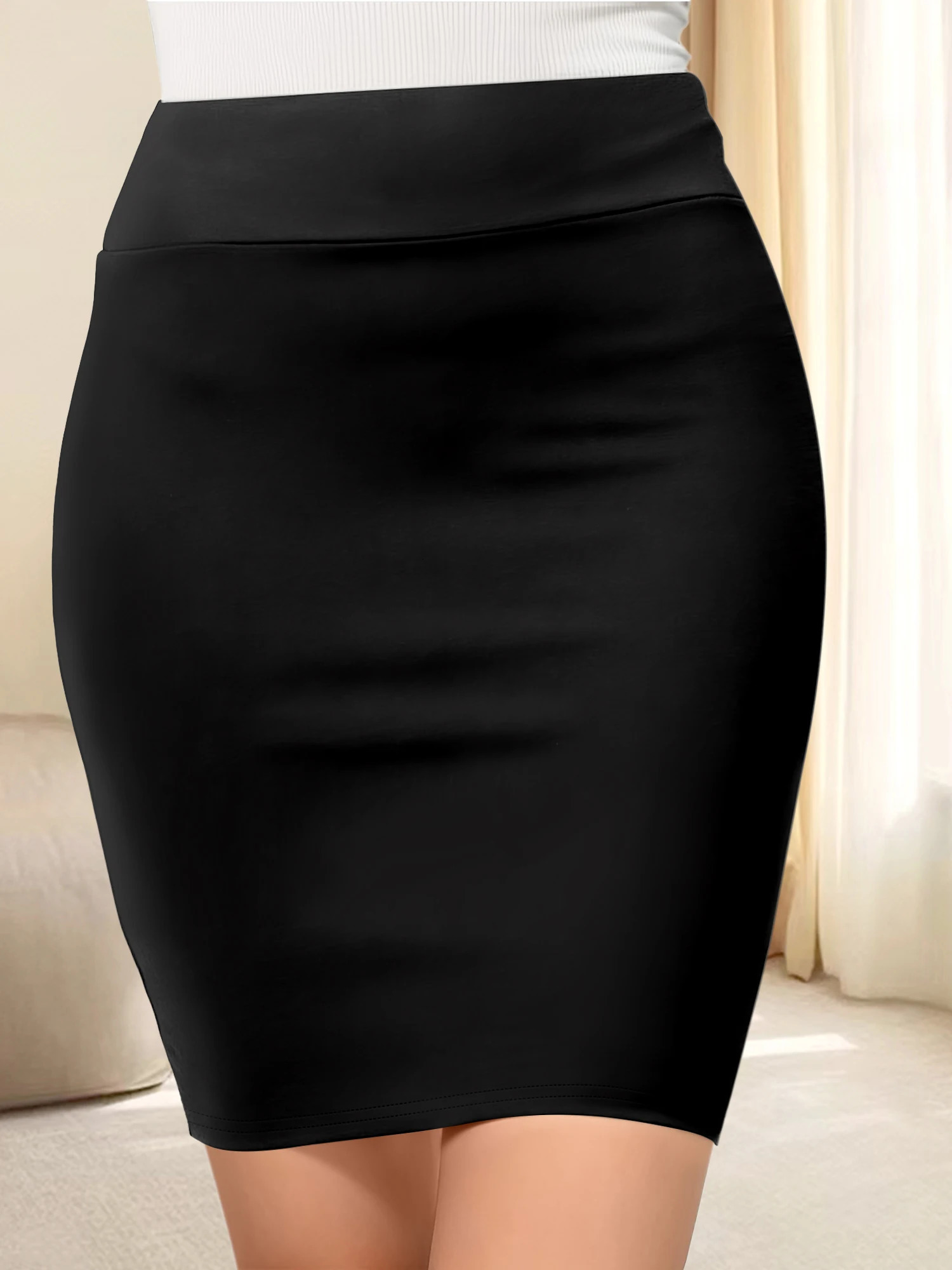 HighWaisted Tight Fit Mini Skirt Stretchy Soft Fabric Slim Bodycon Silhouette Timeless Solid Colors Fashion Skirts w260923