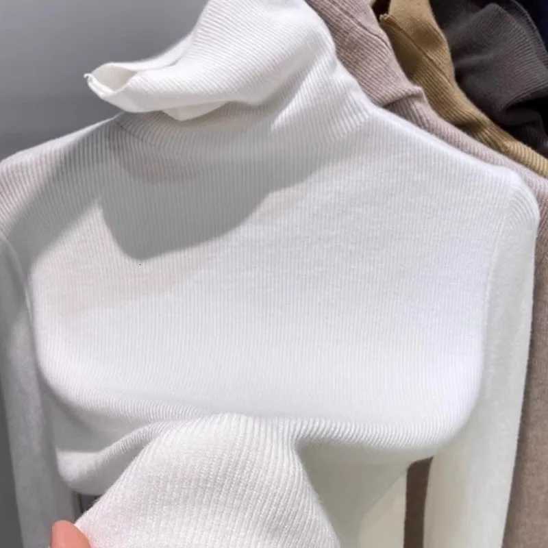 Women's Sweaters Knitted Sweater Women Pullovers New Long Sleeve Turtleneck White Knit Sweater Pullover Women Tops Sweaters Sueters De Mujer Q9