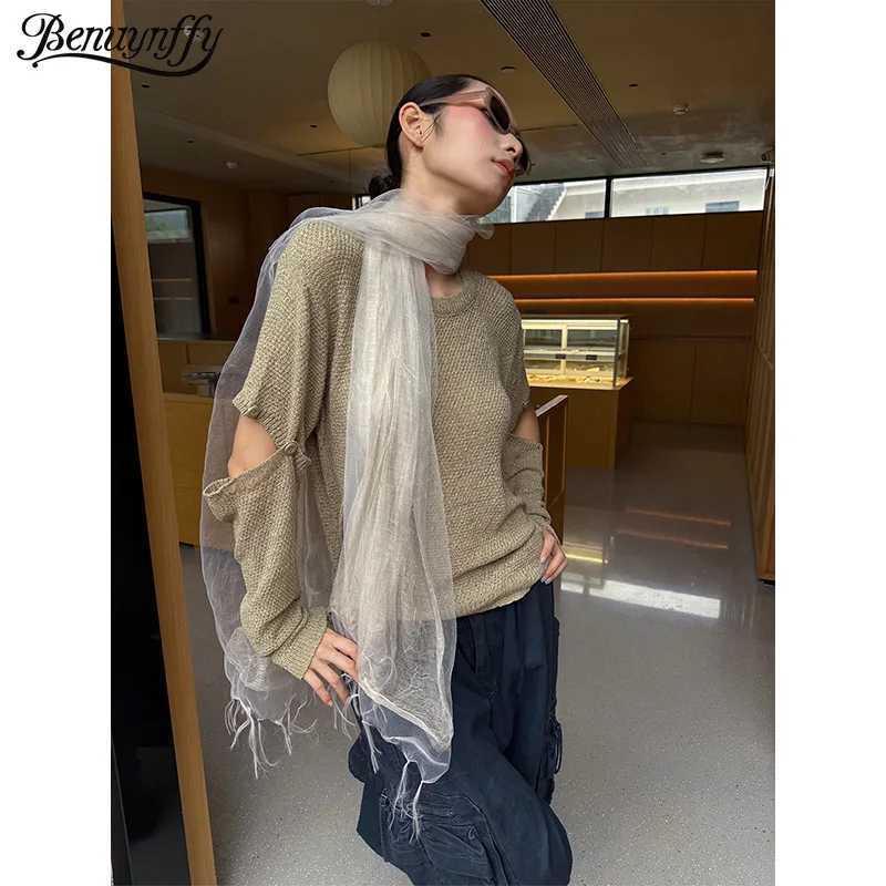 Women's Sweaters Benuynffy Solid Color Round Neck Knitted Sweaters Women 2026 Autumn New Korean Style Casual Long Sleeve Pullover Top Female H2