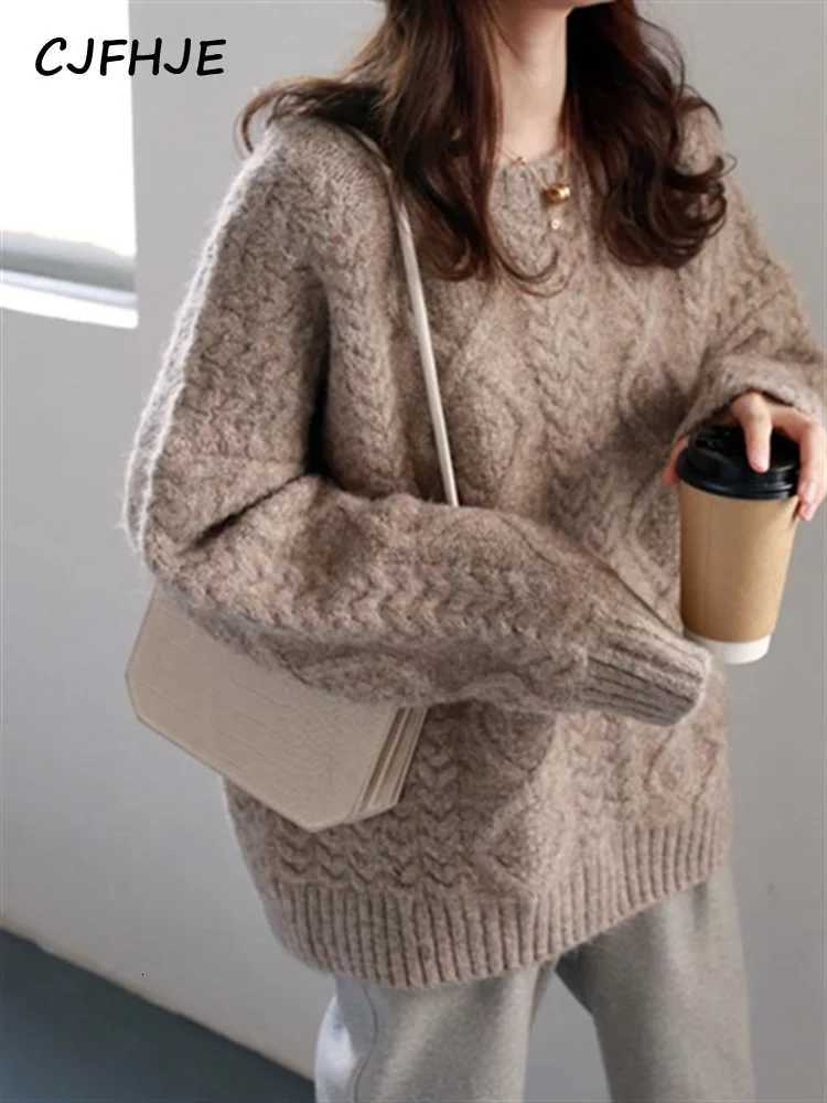 Women's Sweaters CJFHJE Winter Womens Sweaters Fall Women Clothing Knitted Loose Sweater Knitting Wool Oversize Pullover Woman Sweaters Thick H