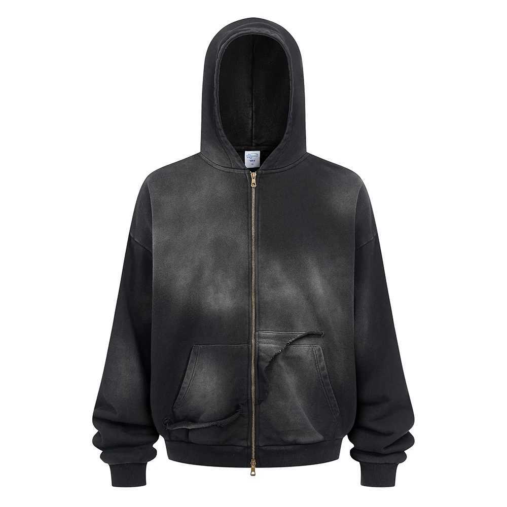 Washed Zipper Hoodies Sweatshirts Vintage For Men Y2k Zip Up Hoodie Hip Hop Streetwear Hooded Oversized Men's Women's Clothing M260922