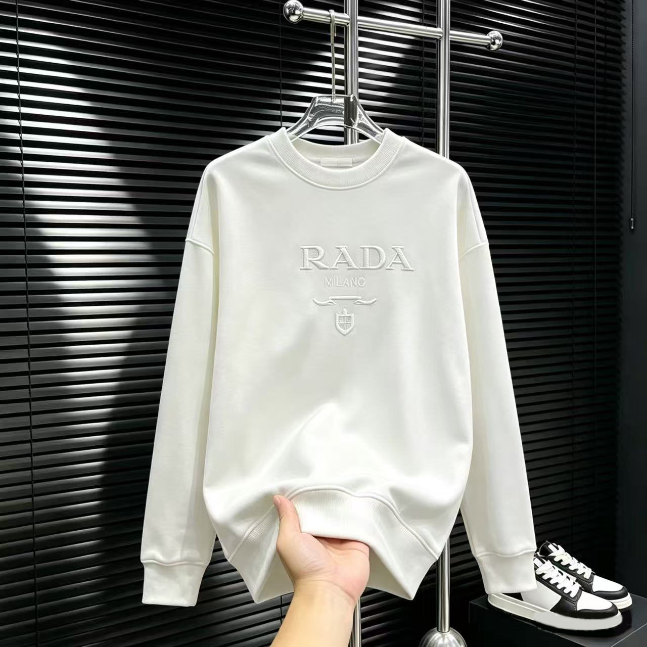 Men's Hoodies & Sweatshirts T-Shirts Men Women Luxury PR Milano Shield Logo T-shirt Red Fashion Streetwear Casual Cotton Short Sleeve Tee Shirt