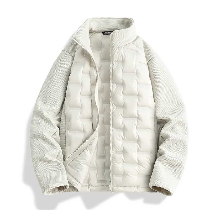 Men's Down Parkas Men Lightweight Stand Collar Down Jacket Men Trendy 90 White Duck Down Parkas Men Plus Size Cotton Coat Ultra Thin Unisex Coa
