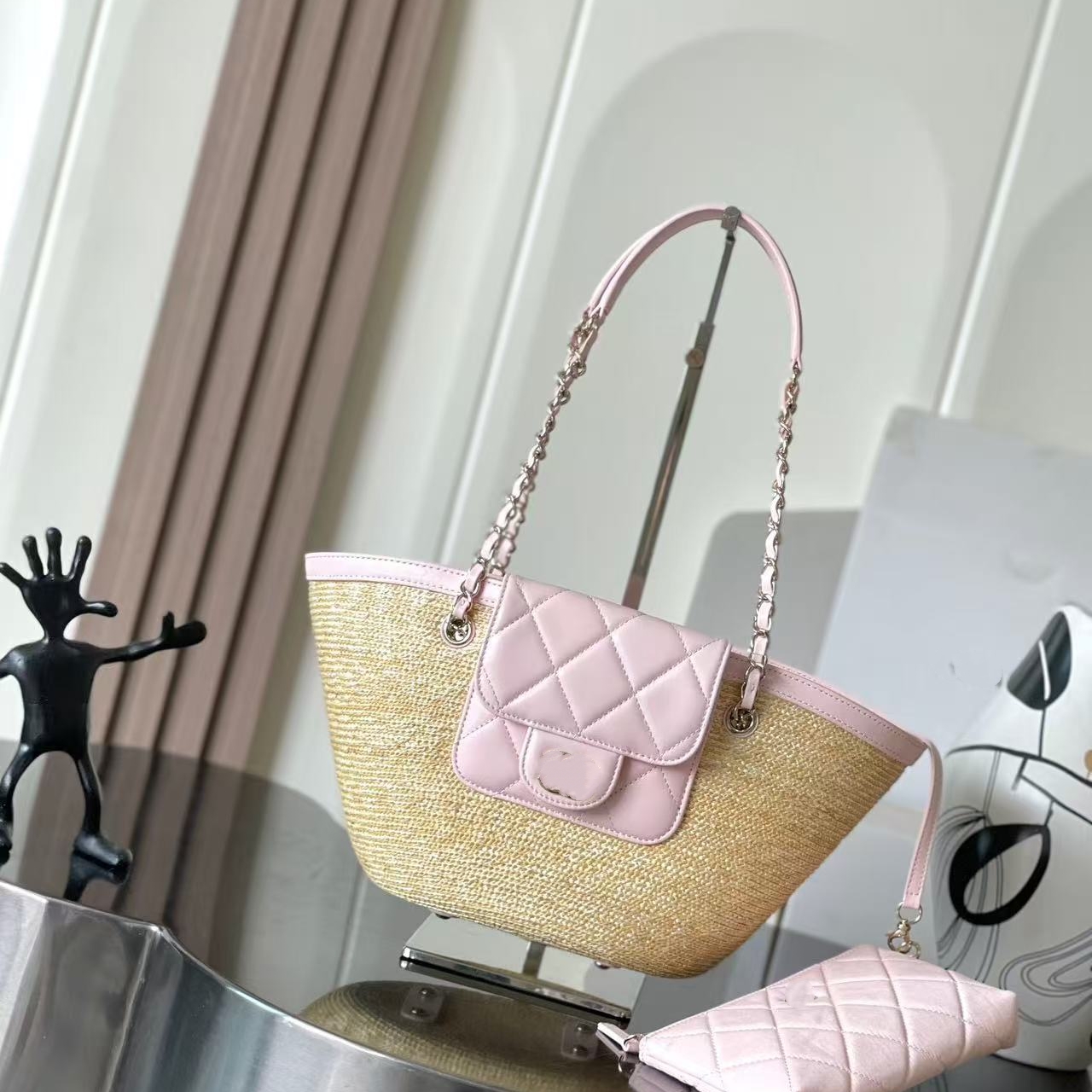 10A Designer tote bags beach tote woven vegetable basket bag 39cm denim blue raffia and rattan weaving Summer Vibes designer straw bag womens design