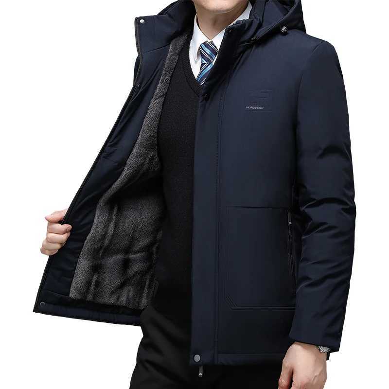 Men's Down Parkas Men Warm Winter Coat Men Thicken Fleece Zipper Mens Jackets Plus Size New Waterproof Winter Jacket Men Hoodied Parka Clothes