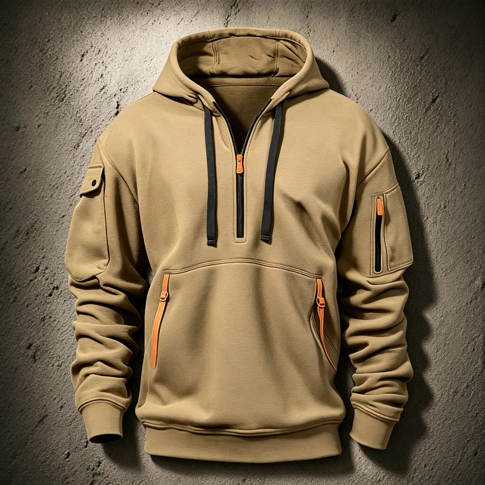 Mens Spring Autumn Hooded Sweatshirt Zip Multi Pocket Pullover Casual Sports Jacket Fashion Trendy Hoodie Top for Men Street 260922
