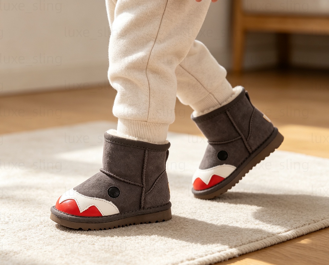 New style Children Snow boots Australia Wool boots brand designer boots fashion kids Cartoon shoe caps Ankle boots Outdoors Inside the room Anti-sli