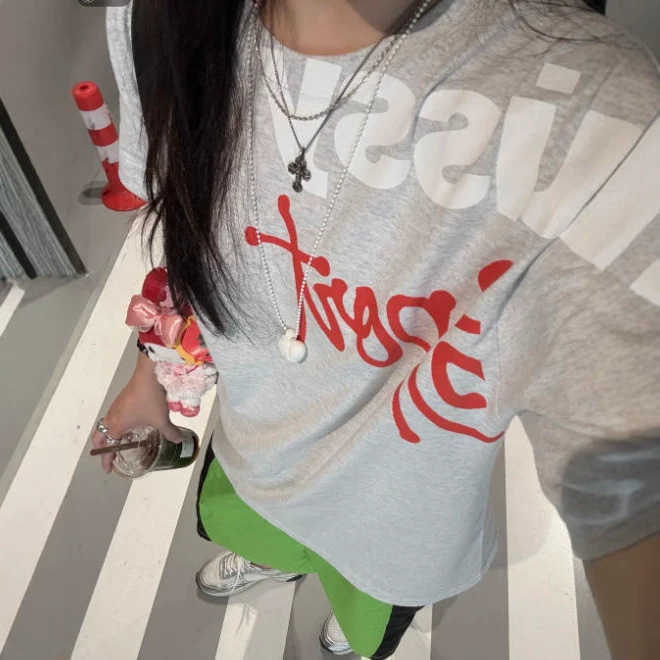 Pure Korean-style Summer Cotton Short-sleeve T-shirt Unisex American Street Style Niche Design Suitable For Couples High-end Top Sporty