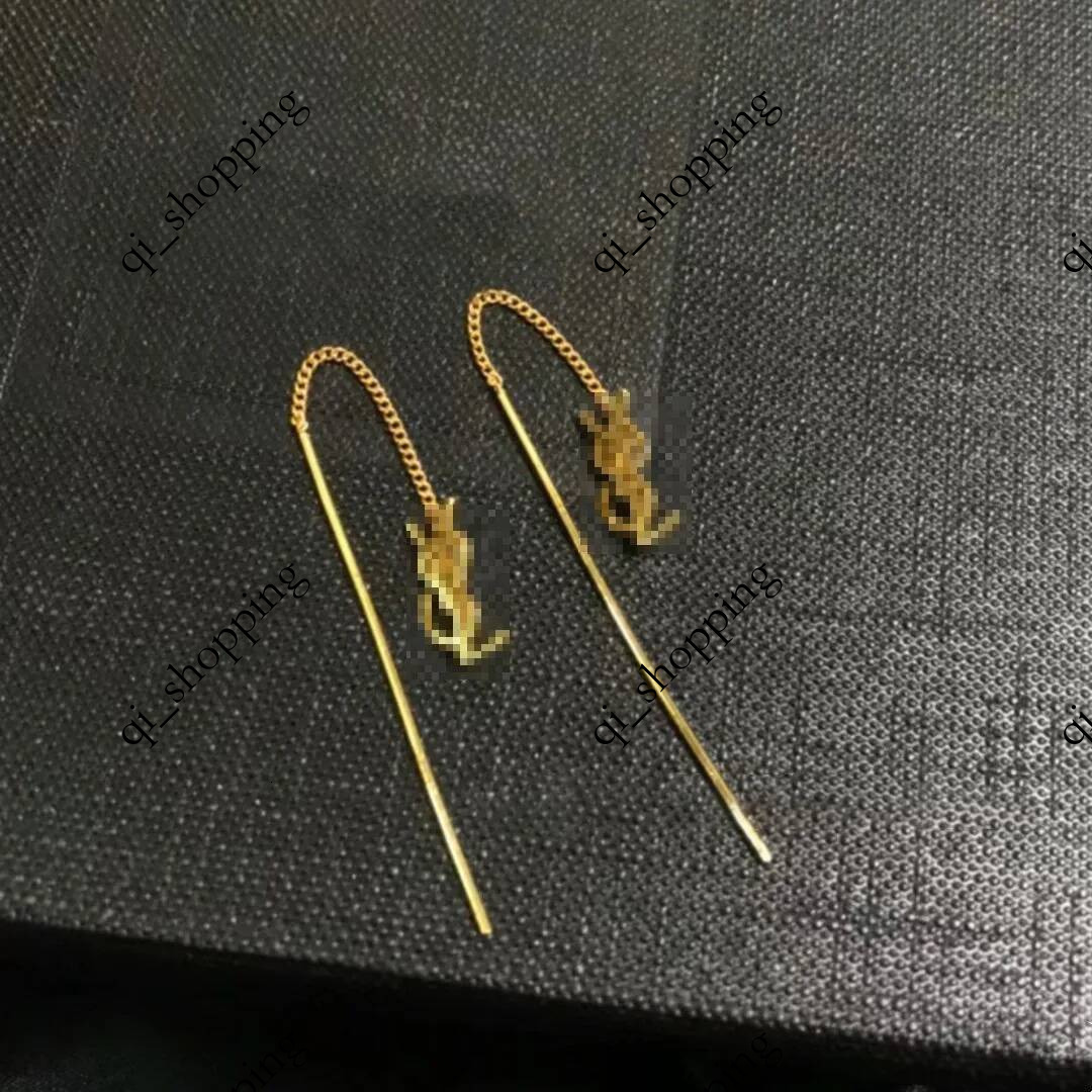 high version 18k gold tassel Letter designer earrings fashion titanium Stainless Elegant Jewelry for Women Party Stud Gift AA