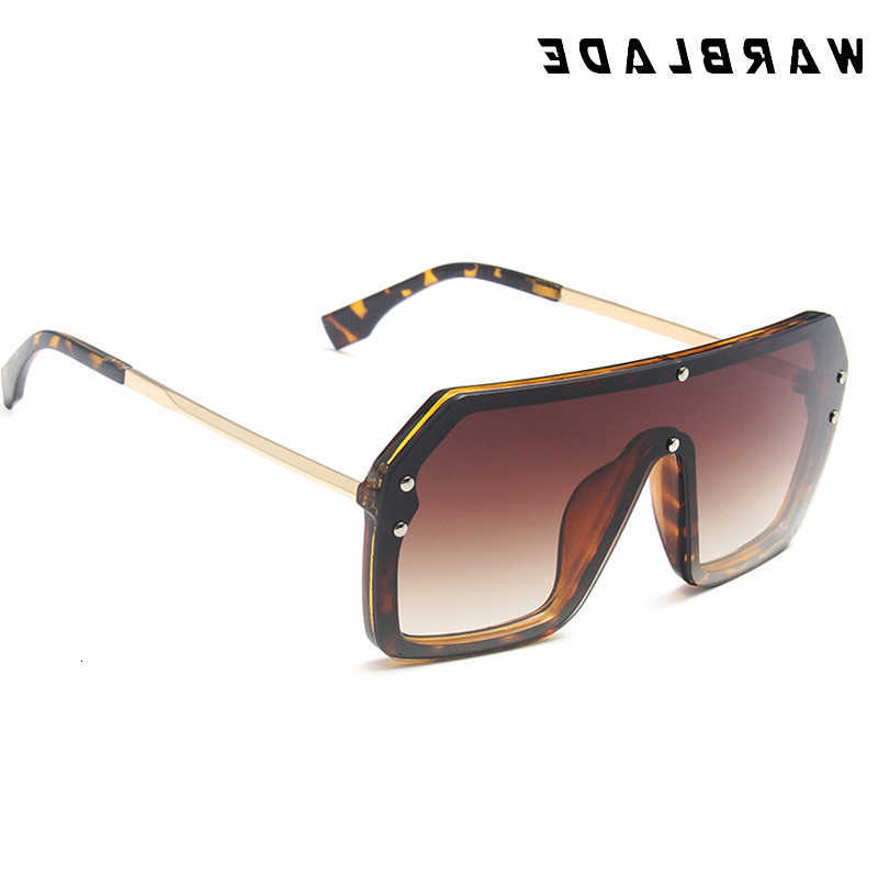 2022 New Sunglasses Fashion Oversized One Piece Sunglasses Women Brand Designer Vintage Rivet Square Sun Glasses Men Driving Mirror ShadesT260923