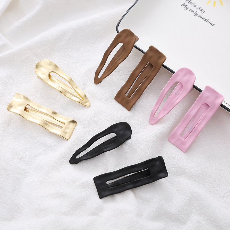 Fashion Korean Style Simple Matte Gold Candy Colored Duckbill Women Side New Model Bangs Clips Hair Accessories