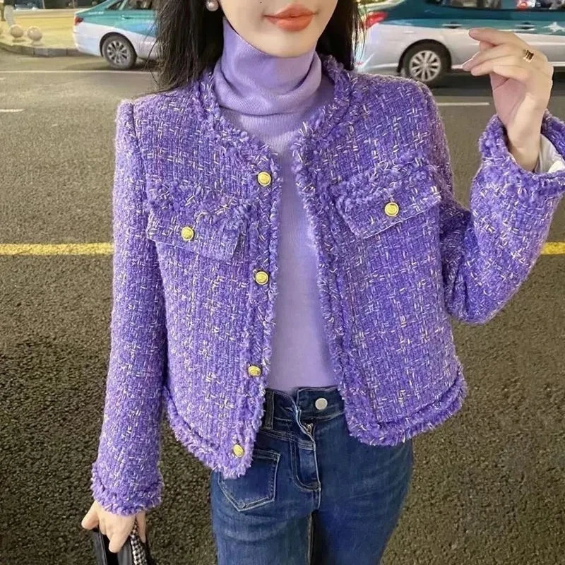 2026 Spring Quality Tweed Jacket Ladies Autumn Short Outerwear Loose Small Fragrant Wind Fashion Coat Women Overcoat Tops 260922