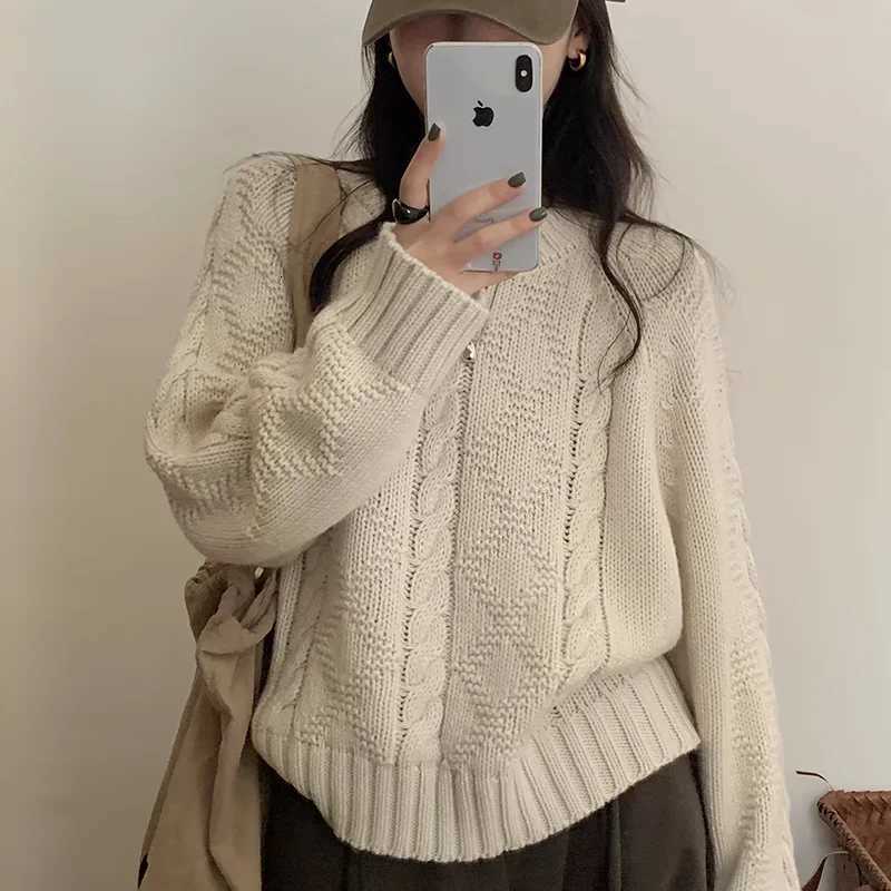 Women's Sweaters 2026 new round neck women's sweater 100% cashmere knitted long sleeved pullover autumn and winter thick warm women's