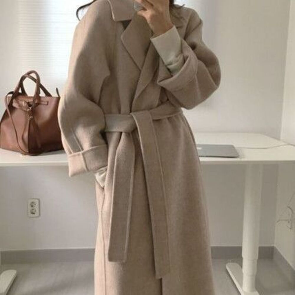 French-Style Vintage Coat, Elegant And Slimming, Loose-Fitting, Korean-Style Mid-Length Hepburn Woolen Coat For Women, Thickened-7