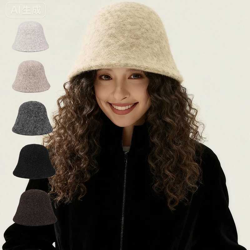 1pc Warm Winter Outdoor Warm Bucket Hat for Women Casual Solid Color Windproof Daily Casual Fisherman Caps Classic Panama Hats Z260922
