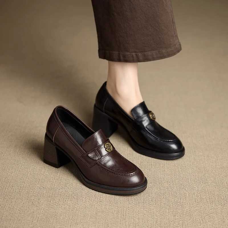 Wen's DIMANYU Dress Loafer Shoes Shoes Genuine Leather Vintage 2026 New Spring Platform Slip- Wen's High Heel Casual Work Shoes J260922
