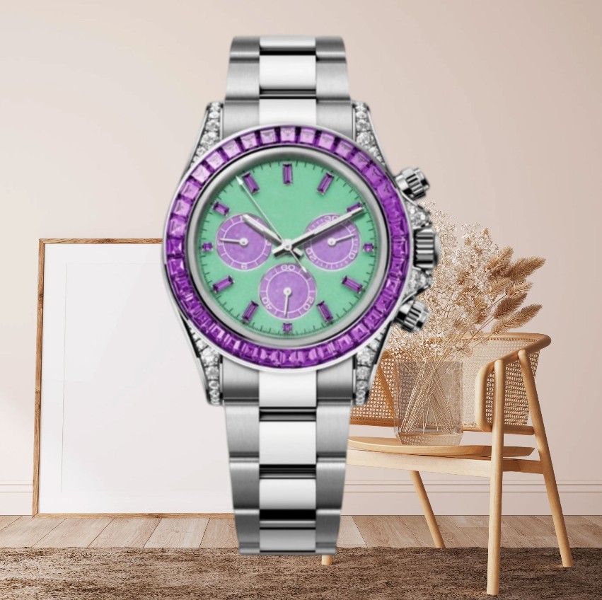 watch 40mm Luxury men's automatic diamond ring mechanical watches, men's designer watch, rubber non display steel strip swimming night lig