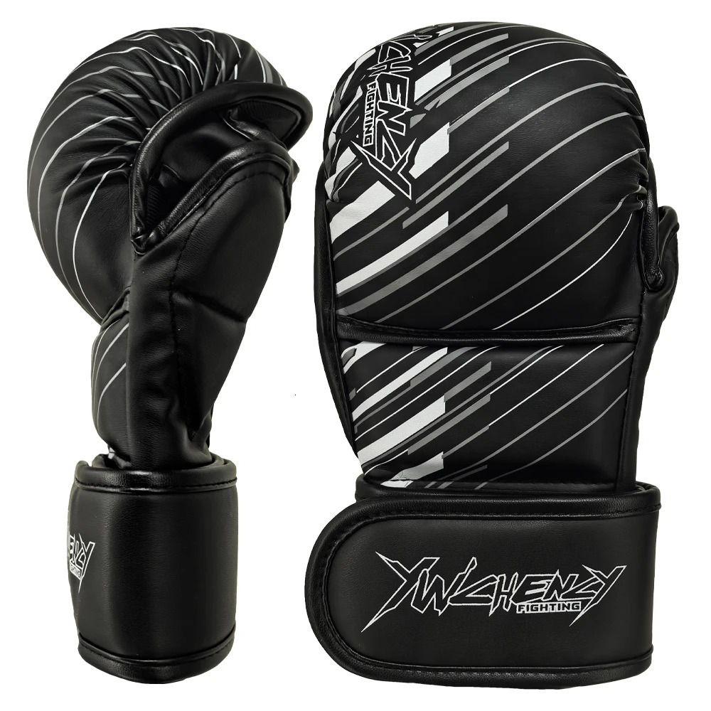 Professional Adult MMA Boxing Training Gloves Half Finger Leather Cushion Sanda Knuckles for Sandbag 260922