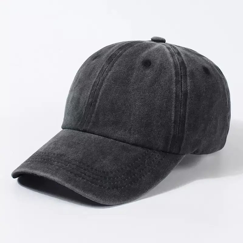 Adjustable Cotton Baseball Cap Unisex Solid Color Sun Protection
