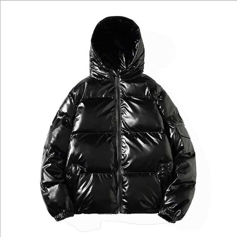 Men's Down Parkas Winter Solid Color Parka Men Thick Hooded Jacket 2025 New Warm Harajuku Coat Male Casual Zipper Jackets Windproof Outwear C26
