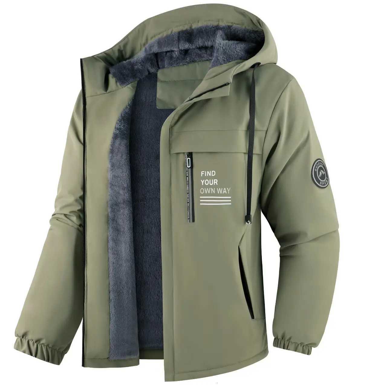 Men's Parkas Men's Jacket Down Stand Collar Stamp Mens Parka Winter New Down Jacket Fleece Warm Jackets Men Business Leisure Coat Baseball