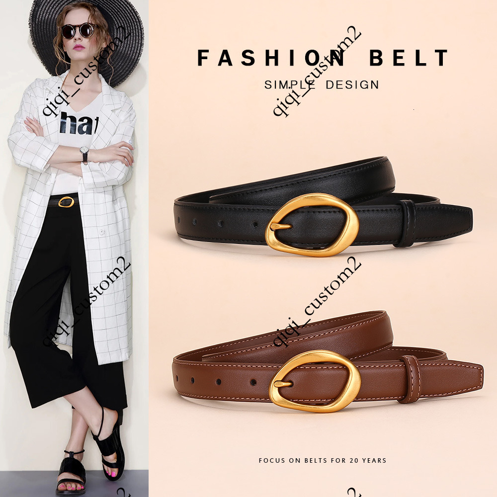 Genuine leather women, high-end niche design, fashionable versatile cowhide belt with pin buckle for women