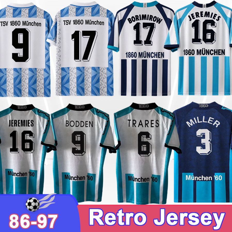 1986 1997 BODDEN Mens Retro Soccer Jersey MILLER JEREMIES TRARES NOWAK PACULT ZEILER LILIENBERG BODDEN ERHARD Home Away Vintage Football Shirts
