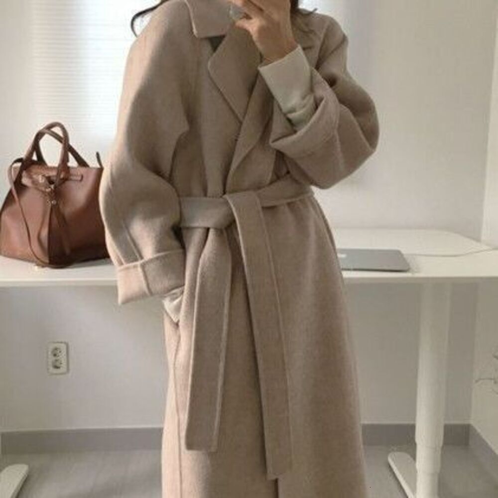 French-Style Vintage Coat, Elegant And Slimming, Loose-Fitting, Korean-Style Mid-Length Hepburn Woolen Coat For Women, Thickened-6